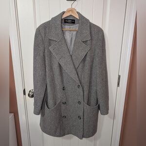 Vintage Alorna Wool Blend Pea Coat Grey